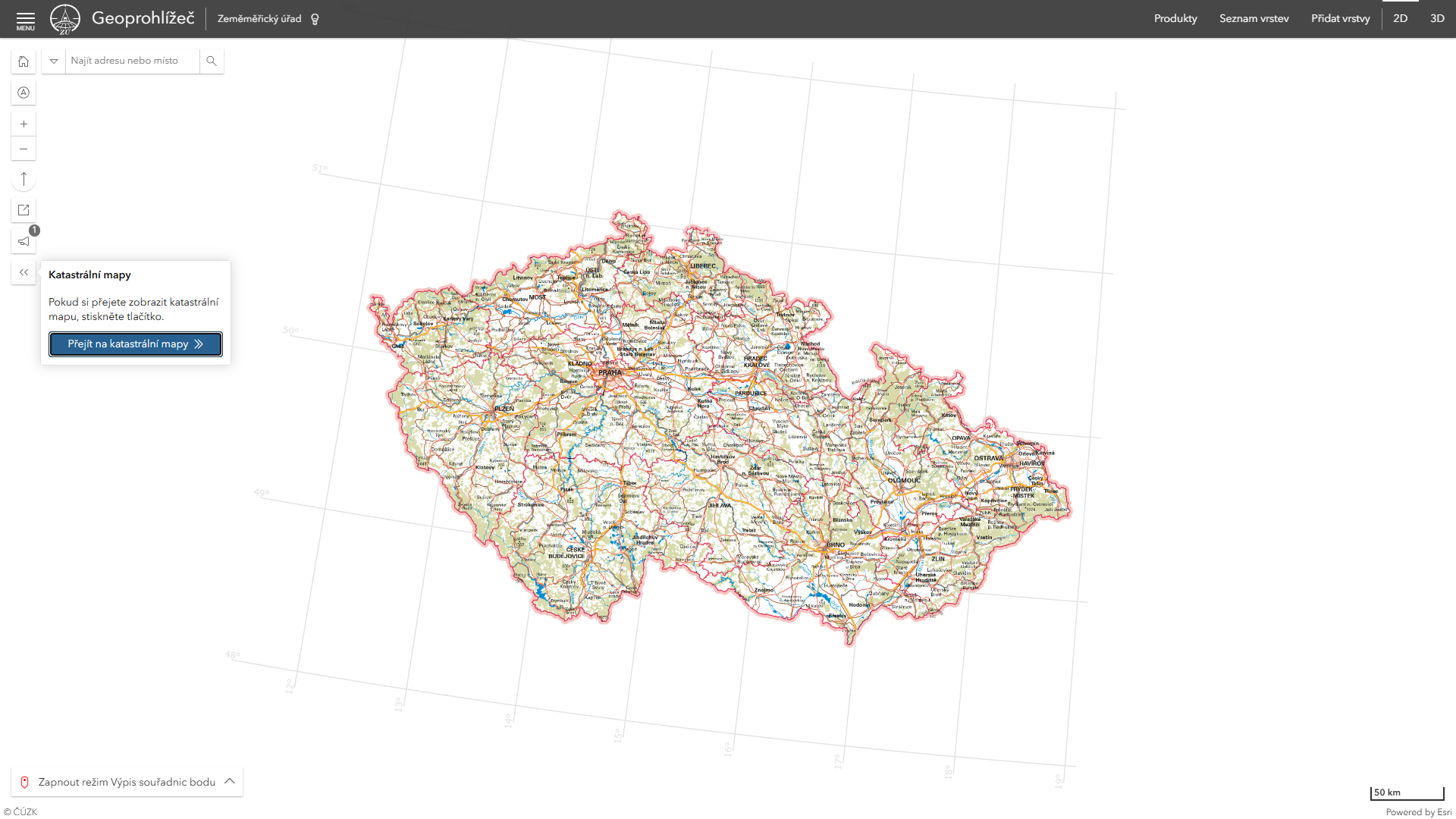 Geoprohlížeč ČÚZK